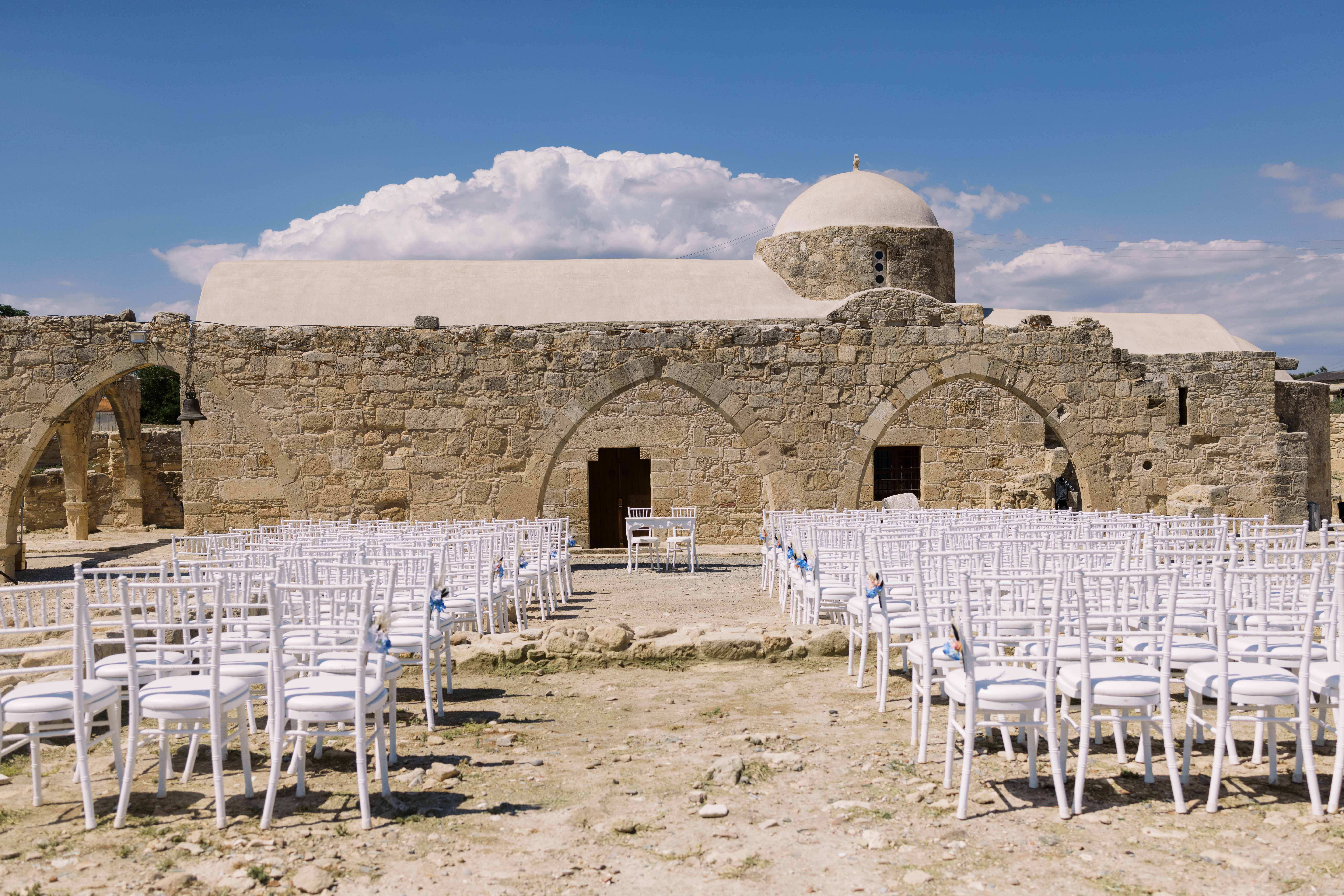 Greek Orthodox Church Outdoor Wedding Ceremony Cyprus