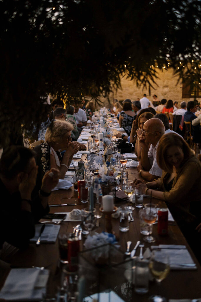 outdoor dining cyprus wedding