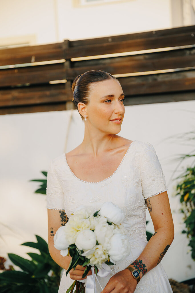 bridal portrait vintage wedding dress protaras family villa