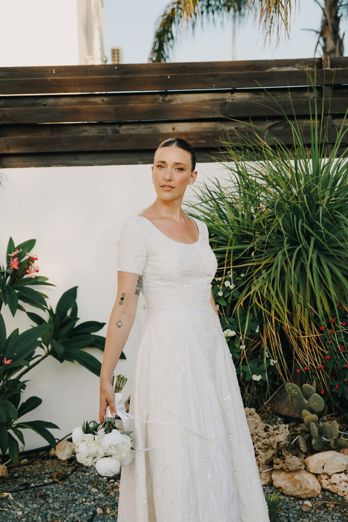 bridal portrait vintage wedding dress protaras family villa